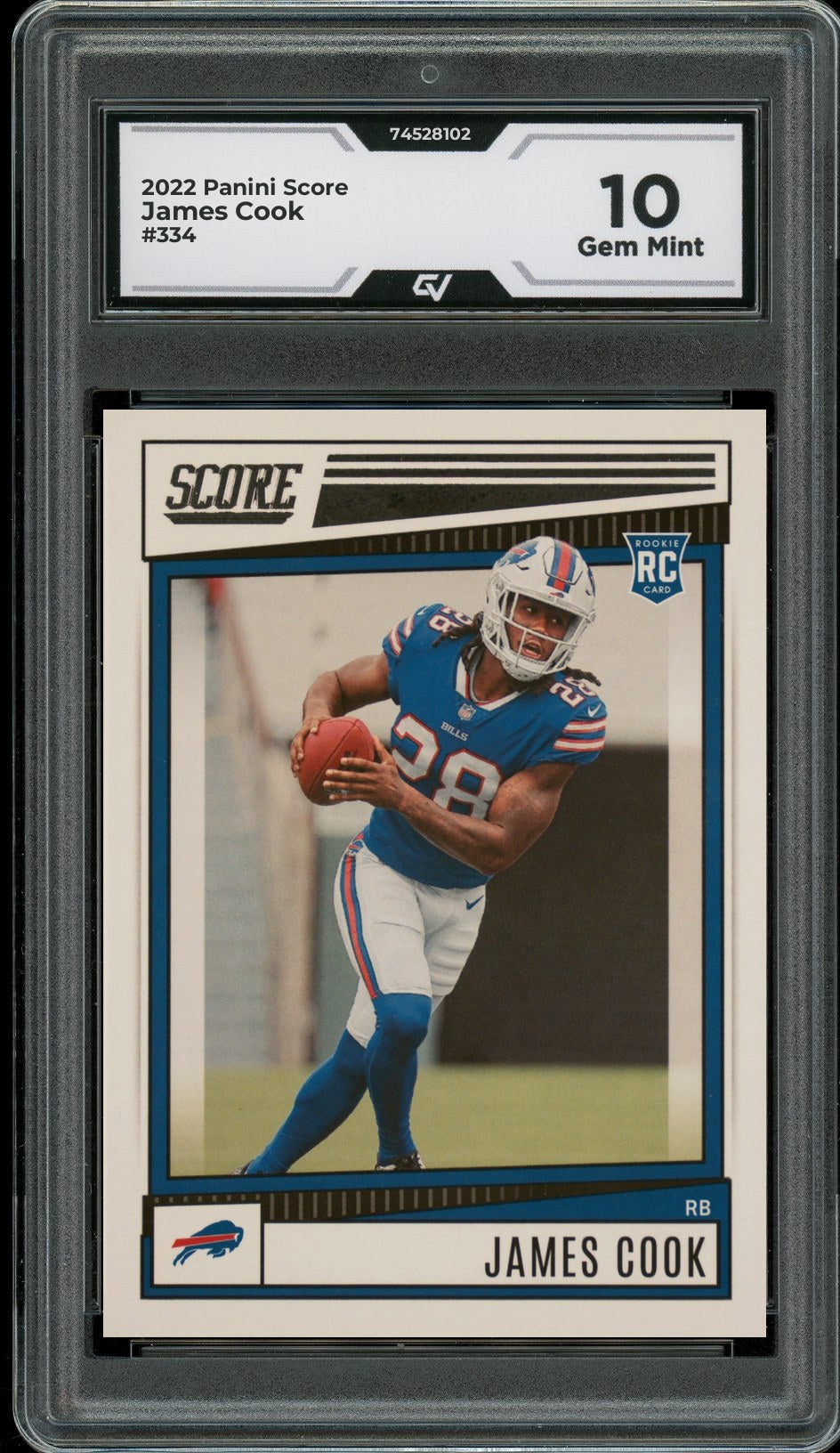 2022 Panini Score #334 James Cook Rookie Card RC Graded 10 Gem Mint - Front