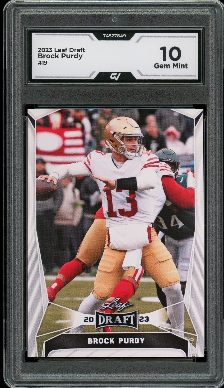 2023 Leaf Draft #19 Brock Purdy Graded 10 Gem Mint - Front