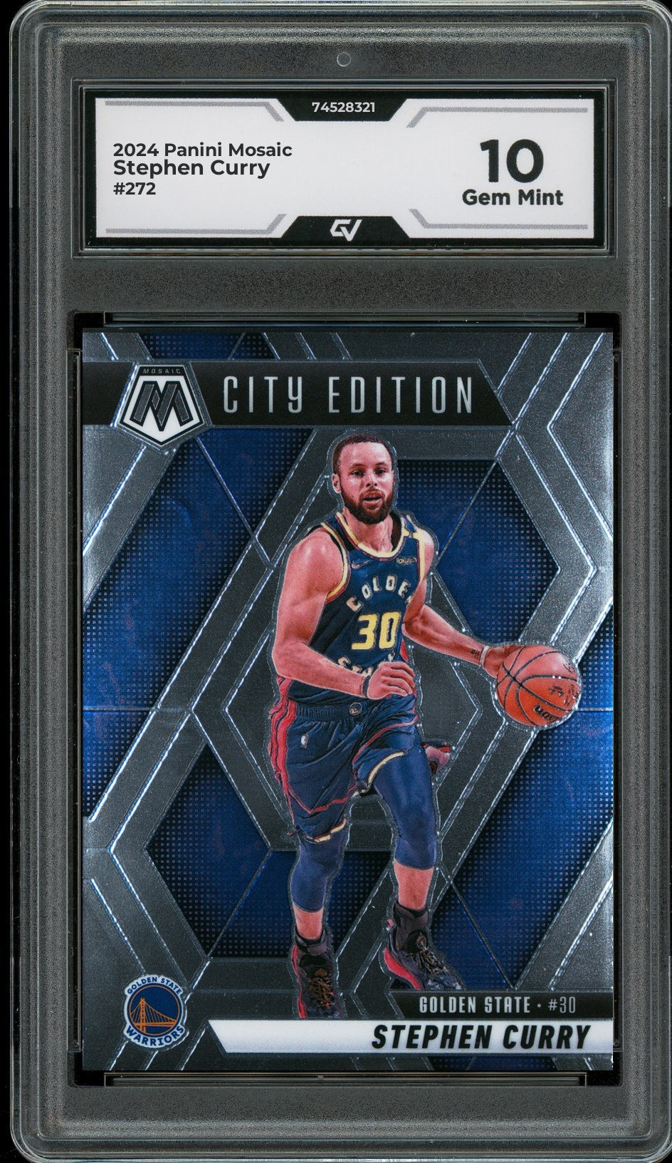 2024 Panini Mosaic #272 Stephen Curry Graded 10 Gem Mint - Front