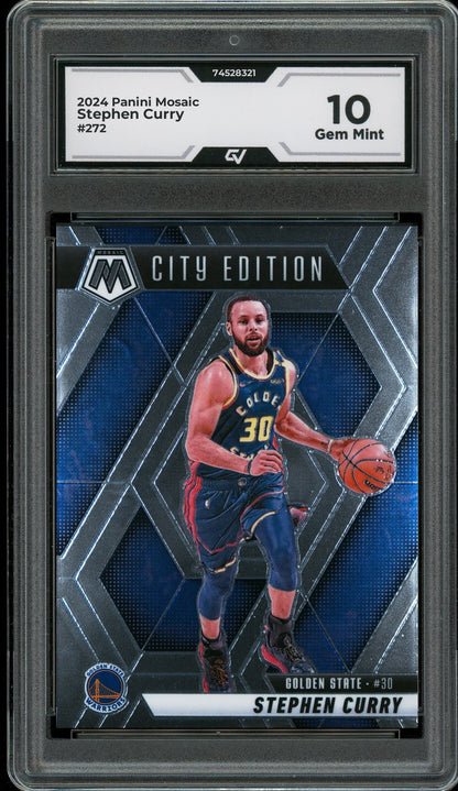 2024 Panini Mosaic #272 Stephen Curry Graded 10 Gem Mint - Front