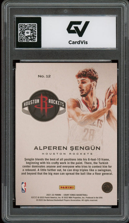 2021 Panini Court Kings #12 Alperen Sengun Works In Progress Rookie Card RC Graded 10 Gem Mint - Back