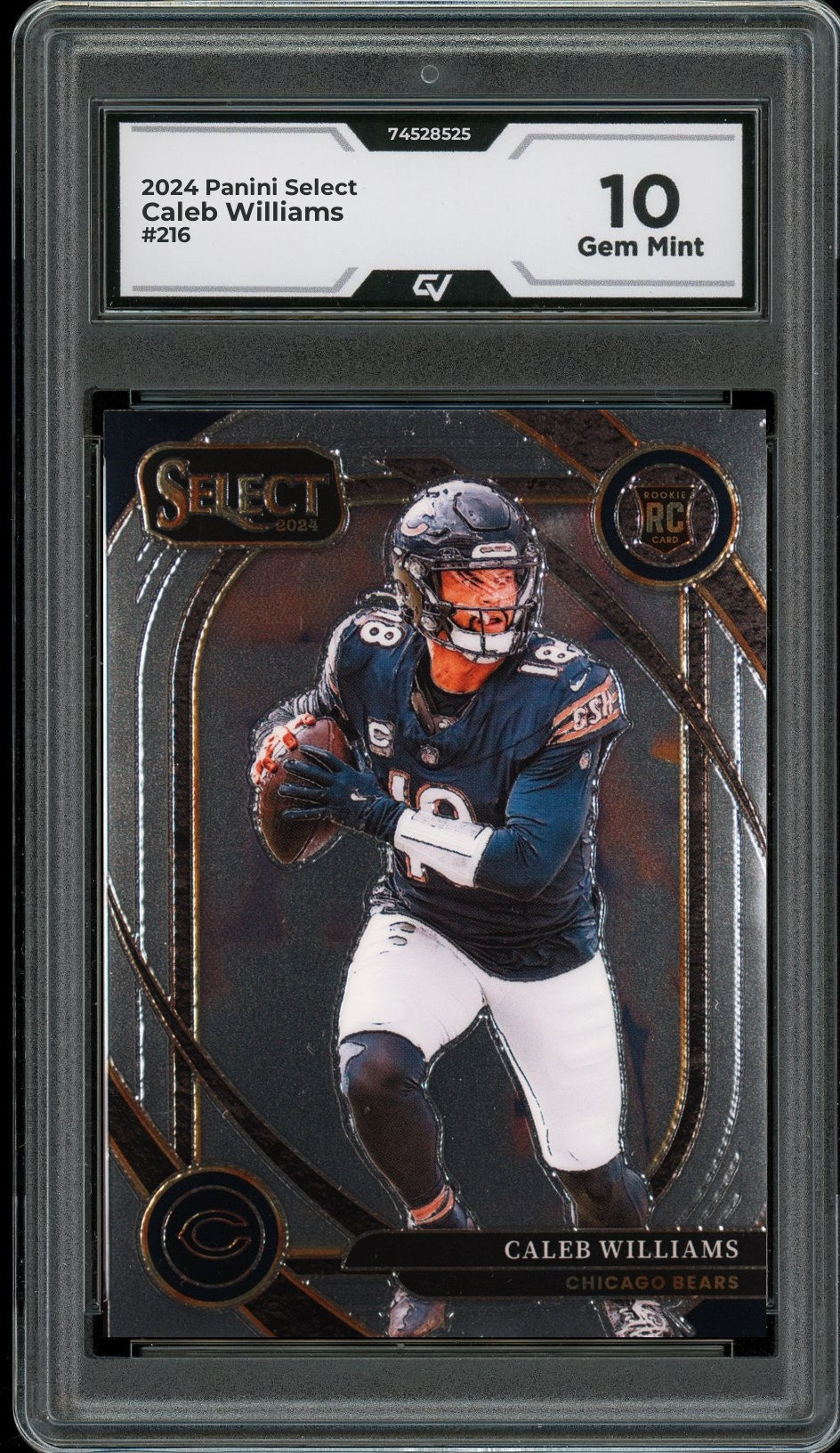 2024 Panini Select #216 Caleb Williams Rookie Card RC Graded 10 Gem Mint - Front