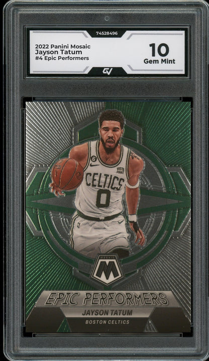 2022 Panini Mosaic #4 Jayson Tatum Epic Performers Graded 10 Gem Mint - Front