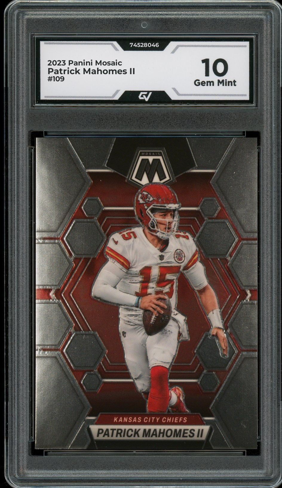 2023 Panini Mosaic #109 Patrick Mahomes II Graded 10 Gem Mint - Front