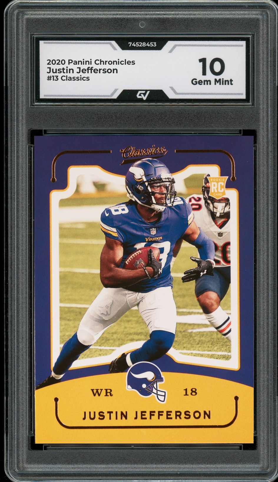 2020 Panini Chronicles #13 Justin Jefferson Classics Rookie Card RC Graded 10 Gem Mint - Front