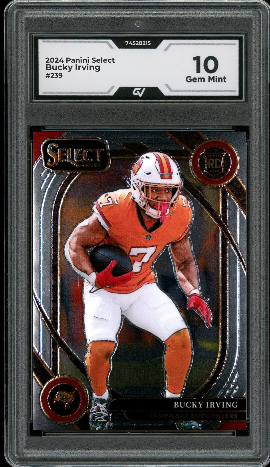 2024 Panini Select #239 Bucky Irving Rookie Card RC Graded 10 Gem Mint - Front