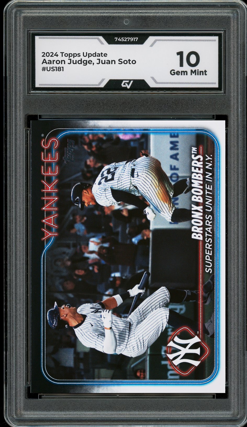 2024 Topps Update #US181 Aaron Judge, Juan Soto Graded 10 Gem Mint - Front