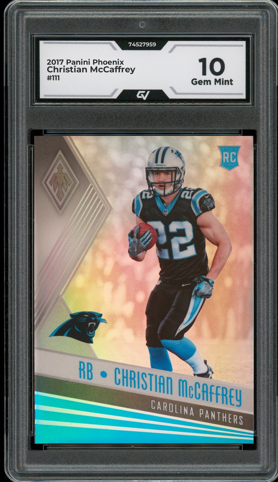 2017 Panini Phoenix #111 Christian McCaffrey Rookie Card RC Graded 10 Gem Mint - Front