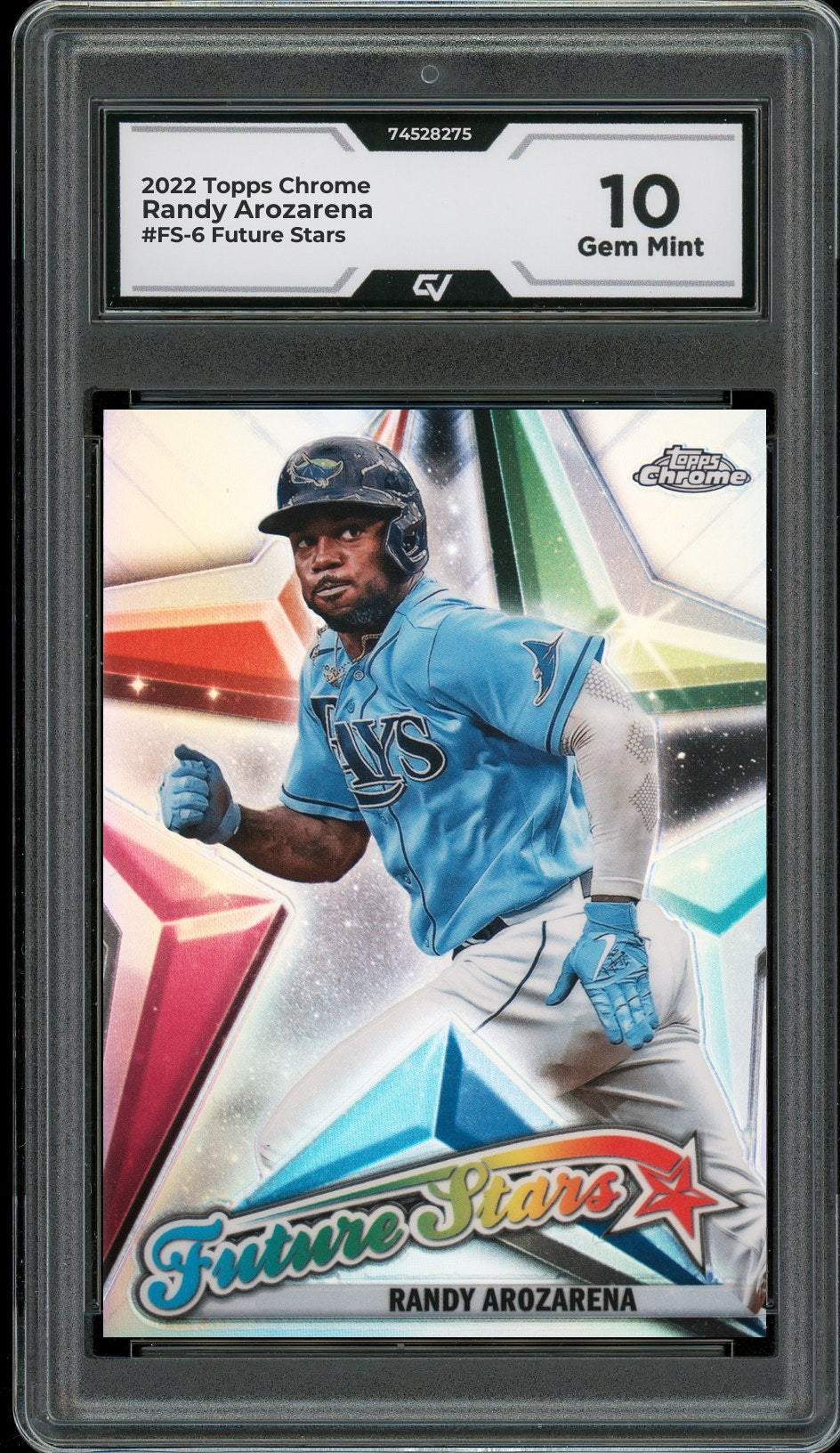 2022 Topps Chrome #FS-6 Randy Arozarena Future Stars Graded 10 Gem Mint - Front