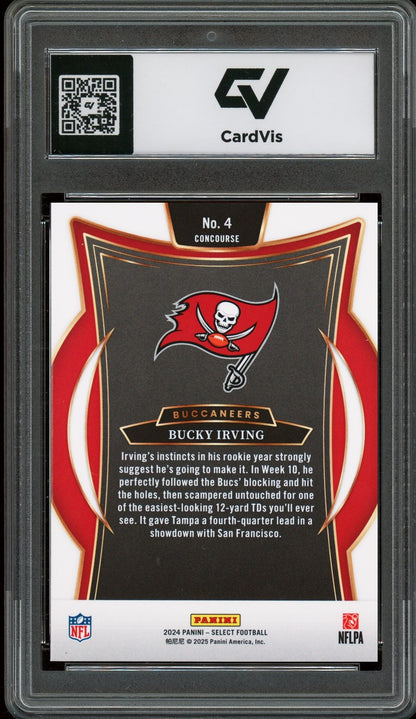 2024 Panini Select #4 Bucky Irving Rookie Card RC Graded 10 Gem Mint - Back
