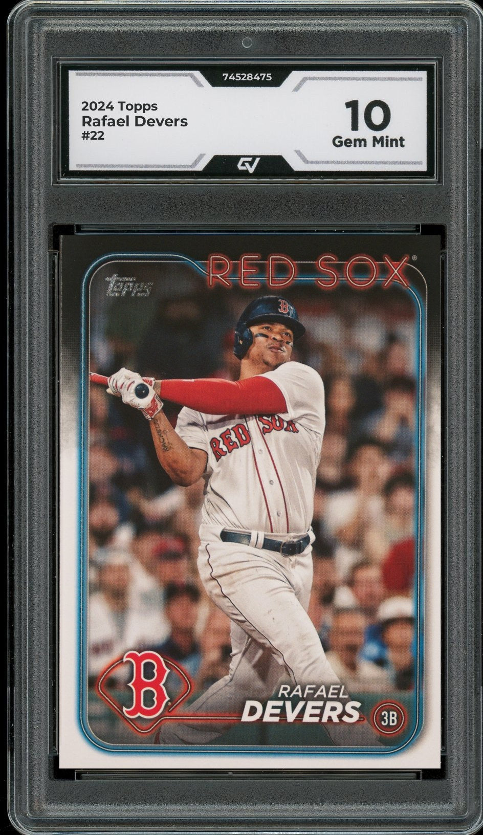 2024 Topps #22 Rafael Devers Graded 10 Gem Mint - Front