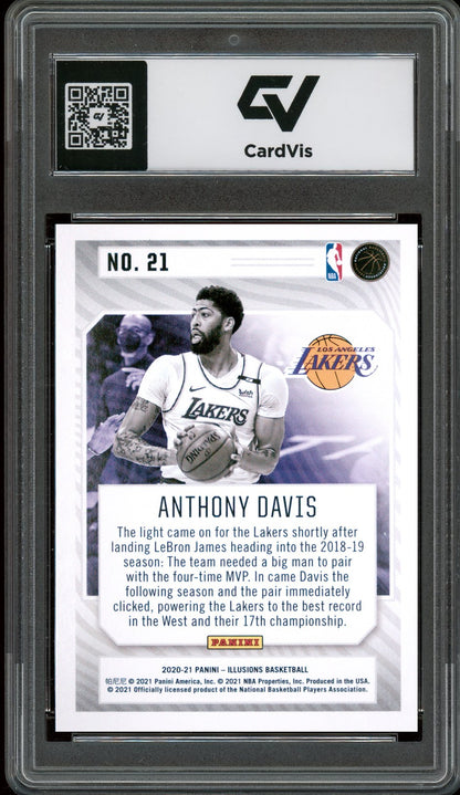 2020 Panini Illusions #21 Anthony Davis Illuminated Graded 10 Gem Mint - Back
