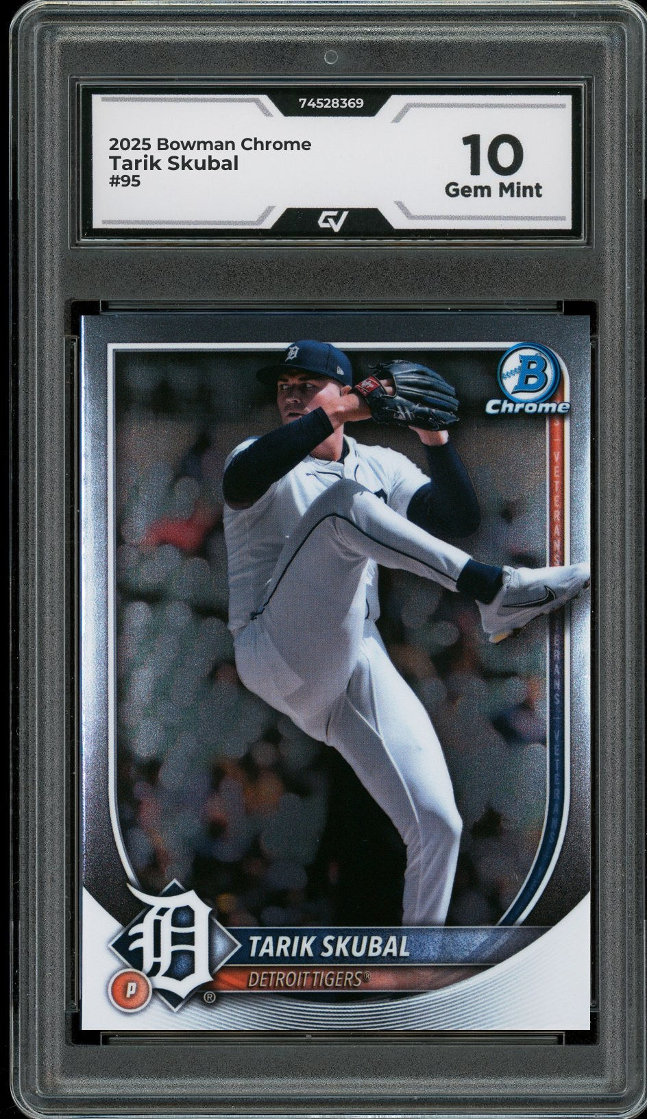 2025 Bowman Chrome #95 Tarik Skubal Graded 10 Gem Mint - Front