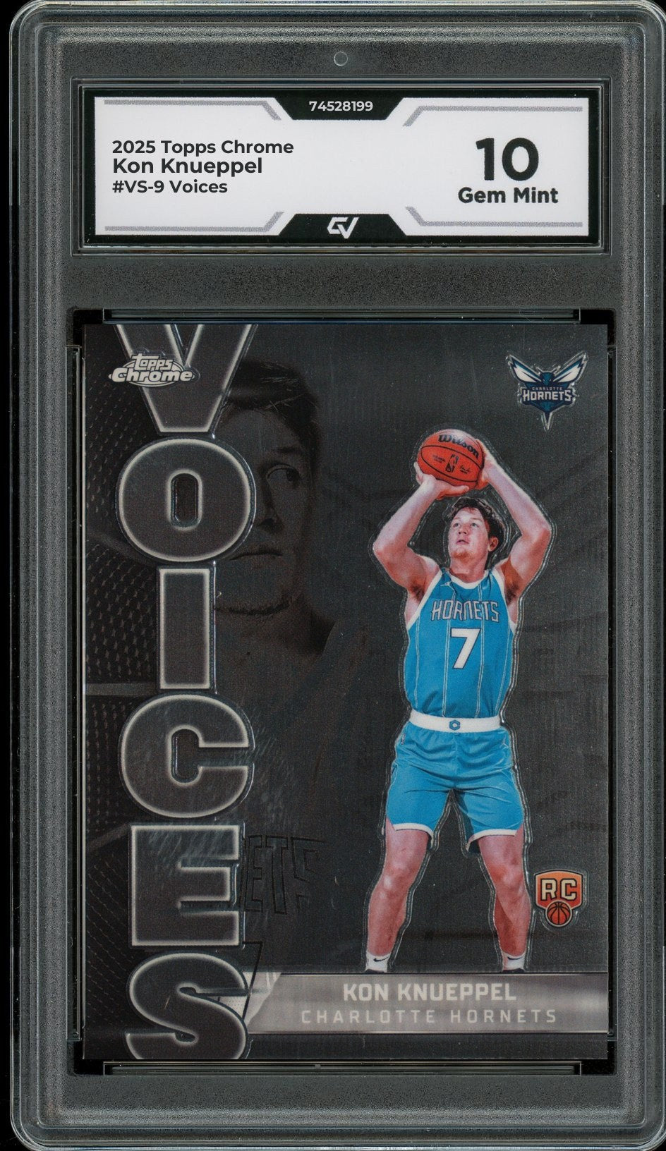2025 Topps Chrome #VS-9 Kon Knueppel Voices Rookie Card RC Graded 10 Gem Mint - Front
