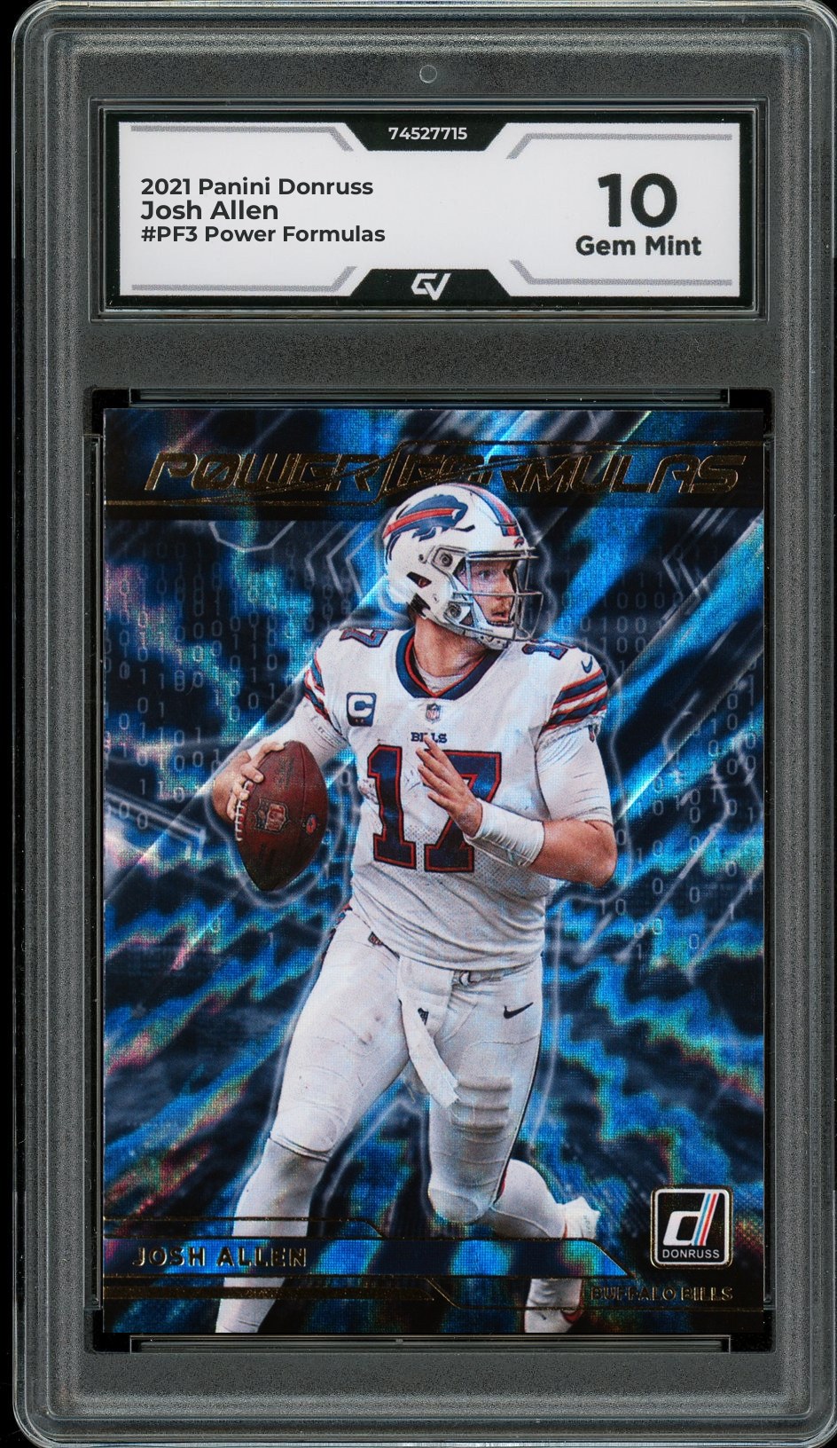 2021 Panini Donruss #PF3 Josh Allen Power Formulas Graded 10 Gem Mint - Front