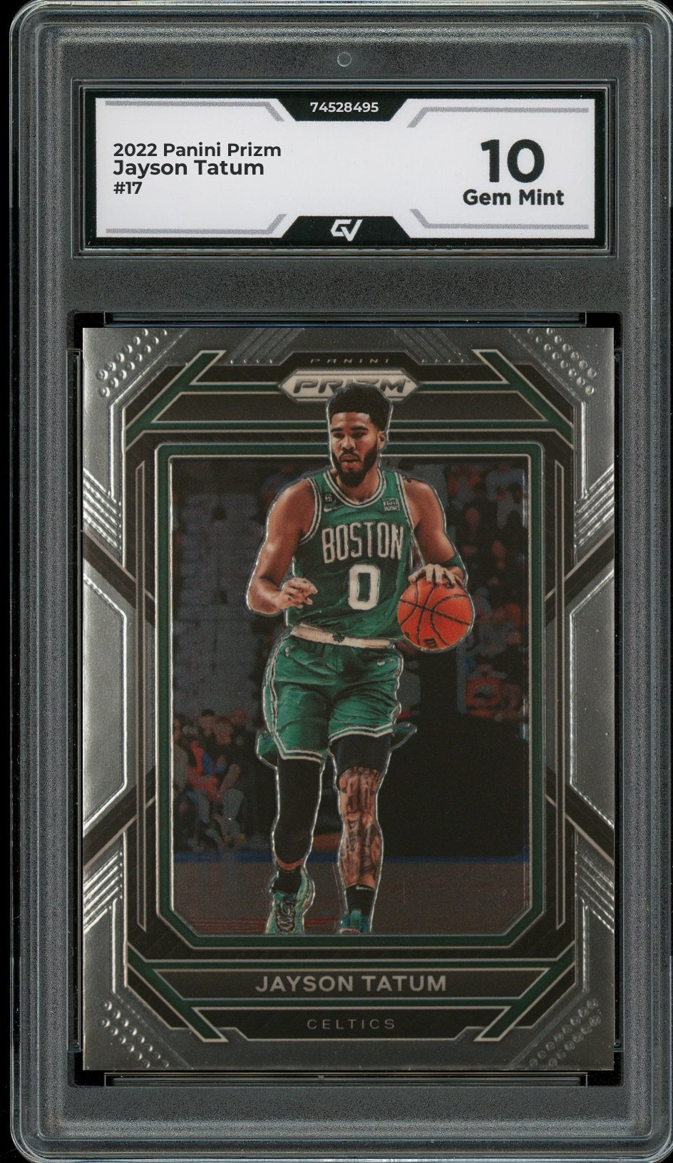 2022 Panini Prizm #17 Jayson Tatum Graded 10 Gem Mint - Front
