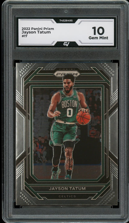 2022 Panini Prizm #17 Jayson Tatum Graded 10 Gem Mint - Front