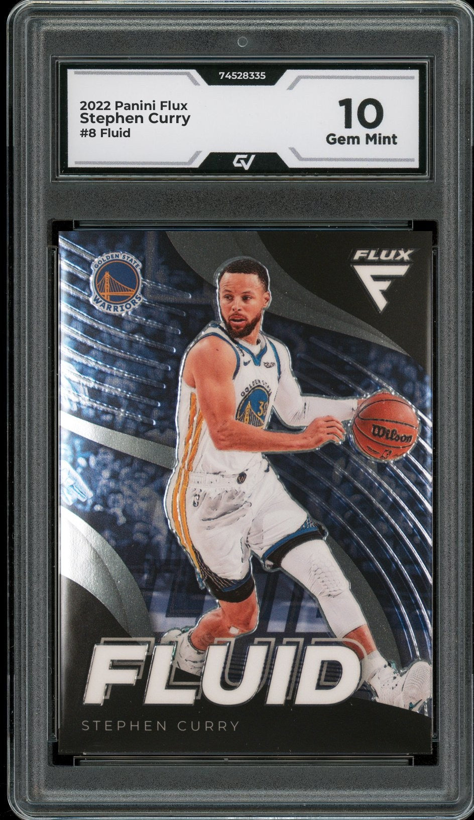 2022 Panini Flux #8 Stephen Curry Fluid Graded 10 Gem Mint - Front