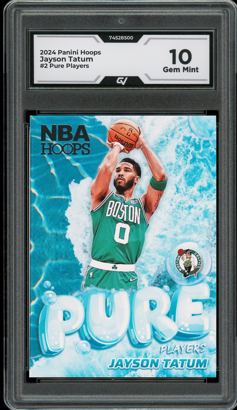 2024 Panini Hoops #2 Jayson Tatum Pure Players Graded 10 Gem Mint - Front