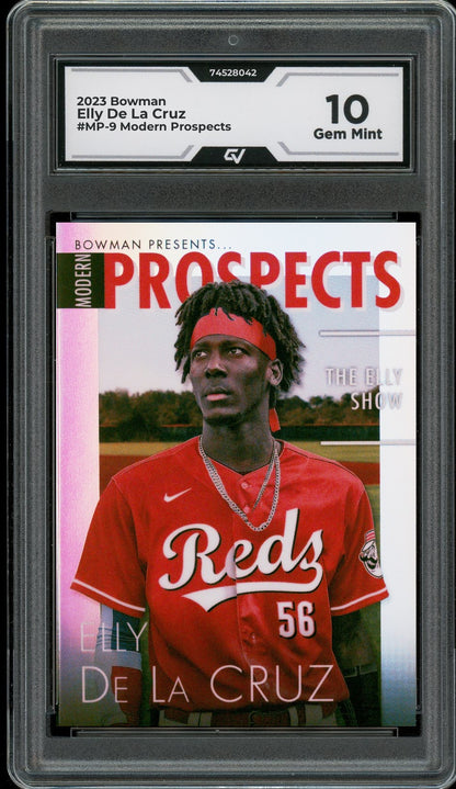 2023 Bowman #MP-9 Elly De La Cruz Modern Prospects Rookie Card RC Graded 10 Gem Mint - Front