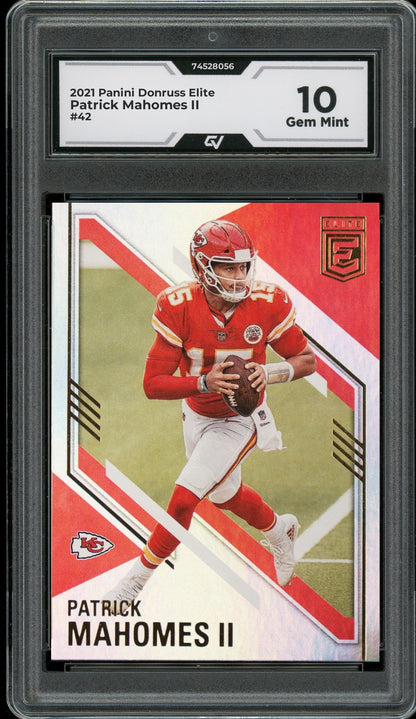 2021 Panini Donruss Elite #42 Patrick Mahomes II Graded 10 Gem Mint - Front