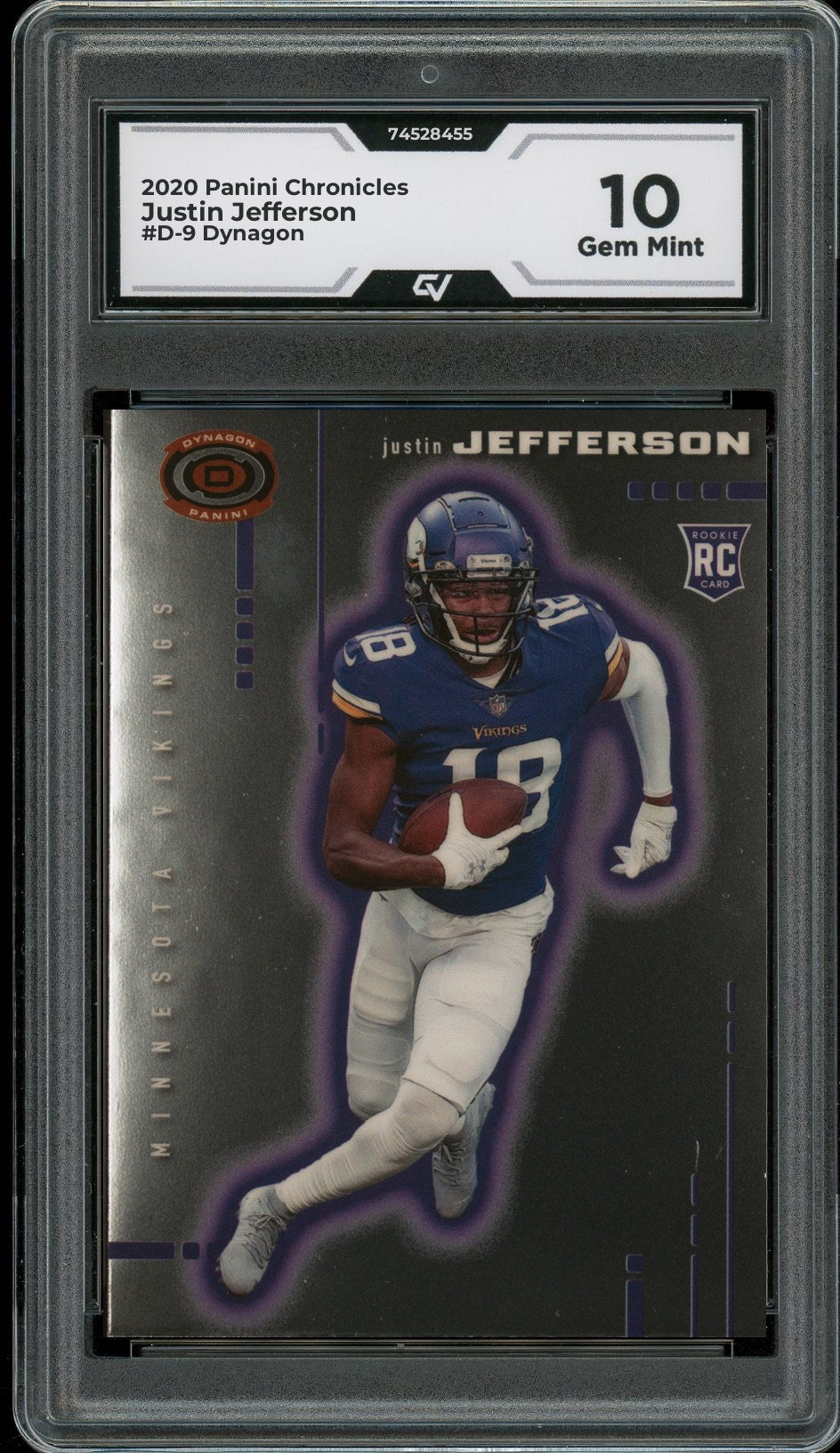 2020 Panini Chronicles #D-9 Justin Jefferson Dynagon Graded 10 Gem Mint - Front