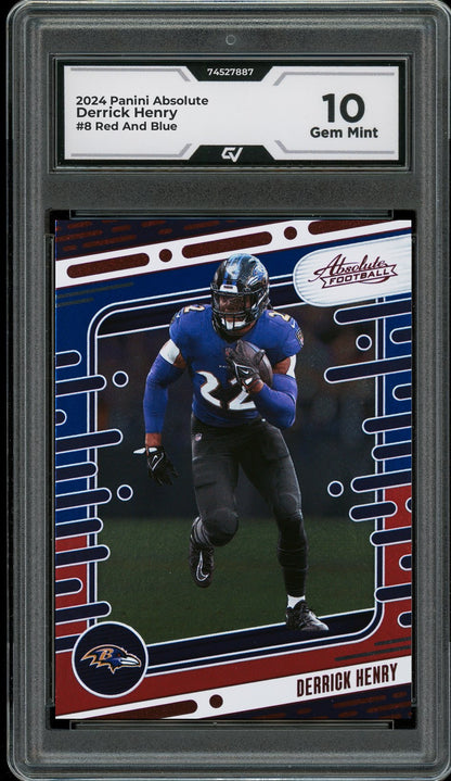 2024 Panini Absolute #8 Derrick Henry Red And Blue Graded 10 Gem Mint - Front
