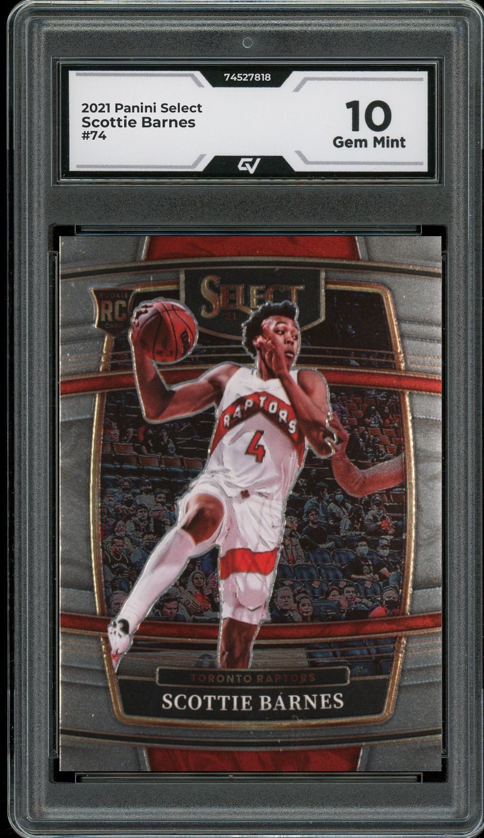 2021 Panini Select #74 Scottie Barnes Rookie Card RC Graded 10 Gem Mint - Front