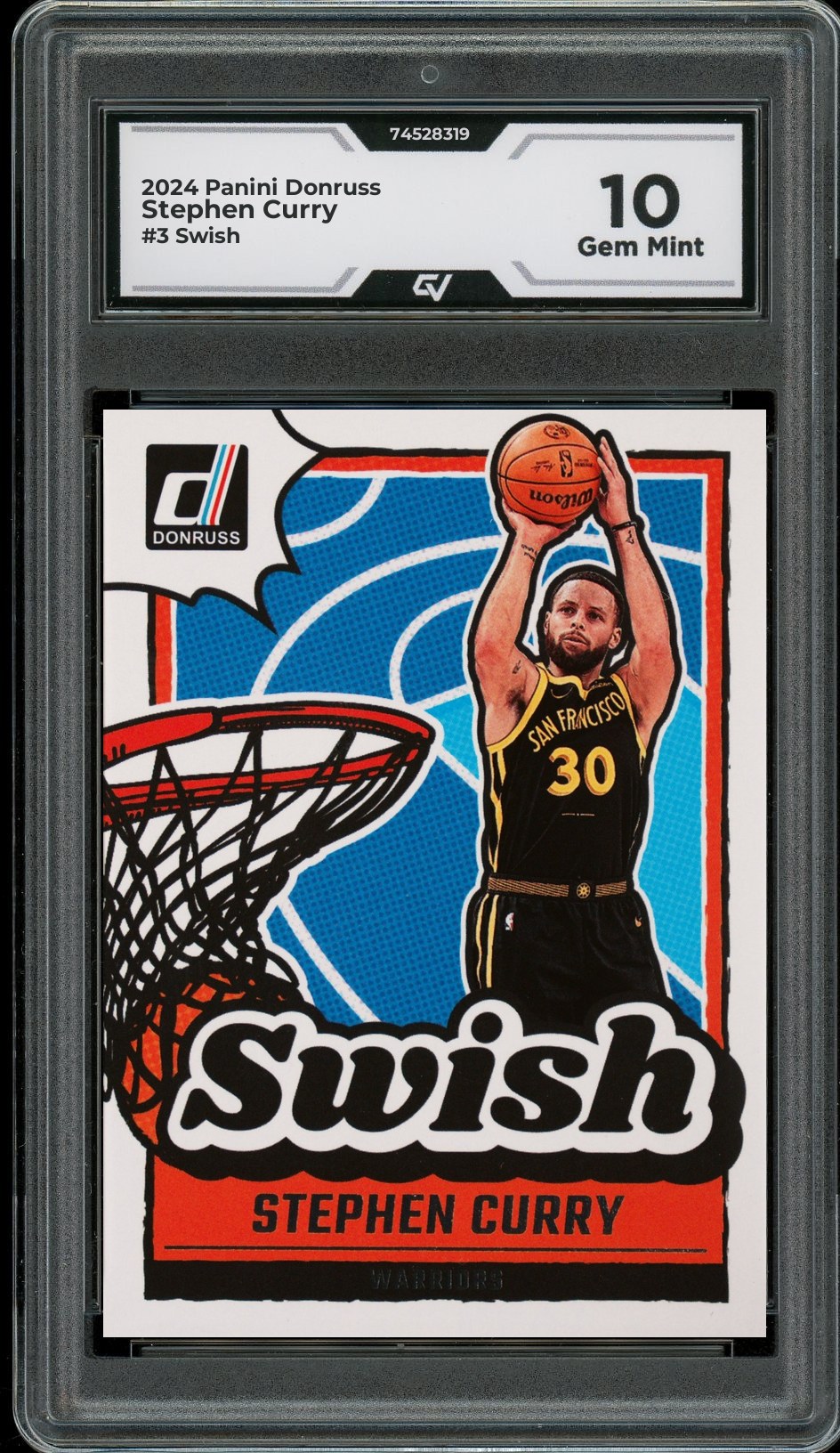 2024 Panini Donruss #3 Stephen Curry Swish Graded 10 Gem Mint - Front