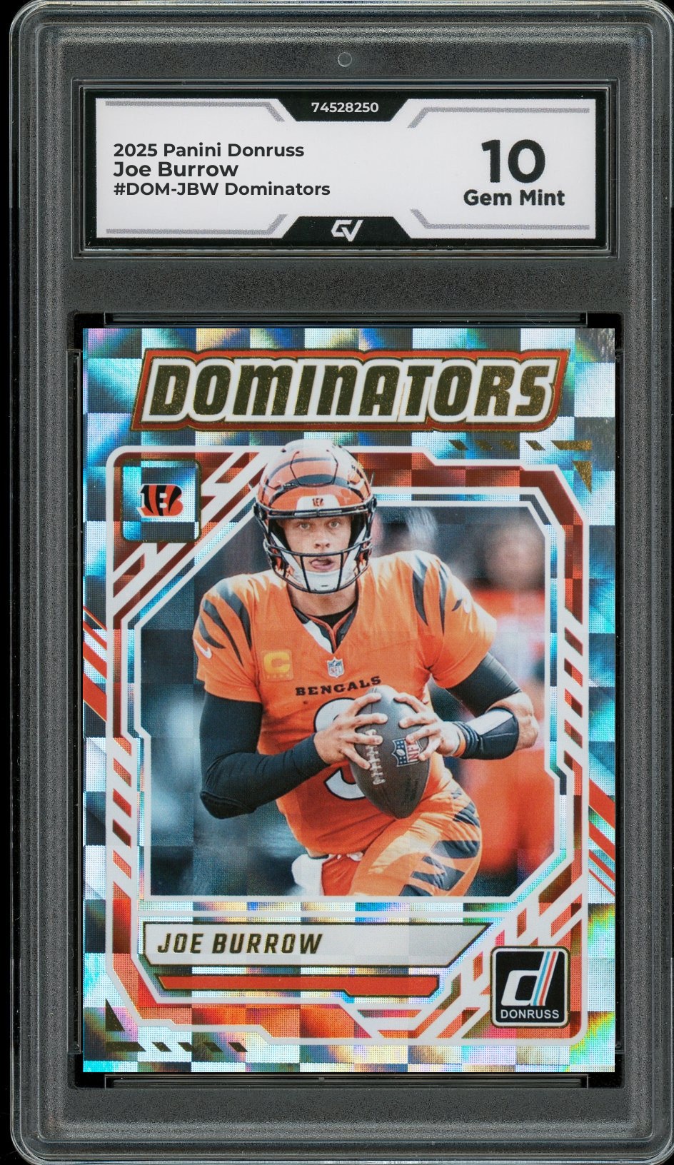 2025 Panini Donruss #DOM-JBW Joe Burrow Dominators Graded 10 Gem Mint - Front