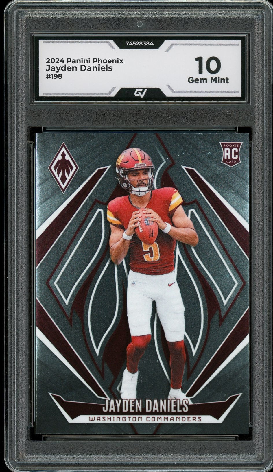 2024 Panini Phoenix #198 Jayden Daniels Rookie Card RC Graded 10 Gem Mint - Front