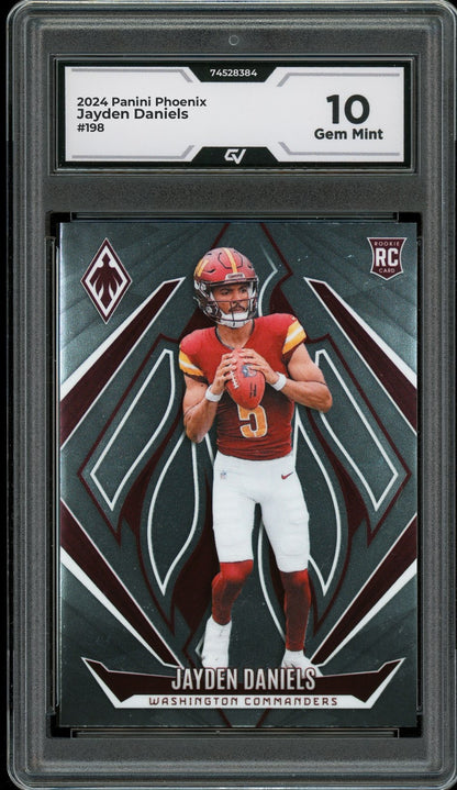 2024 Panini Phoenix #198 Jayden Daniels Rookie Card RC Graded 10 Gem Mint - Front