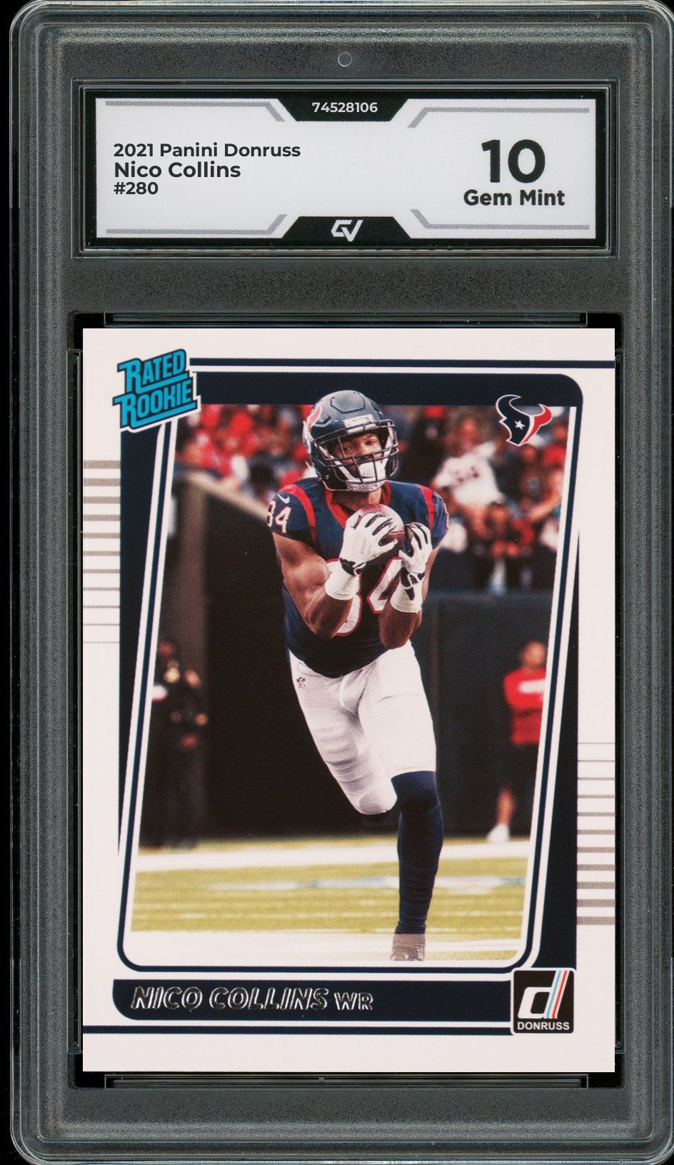 2021 Panini Donruss #280 Nico Collins Rookie Card RC Graded 10 Gem Mint - Front