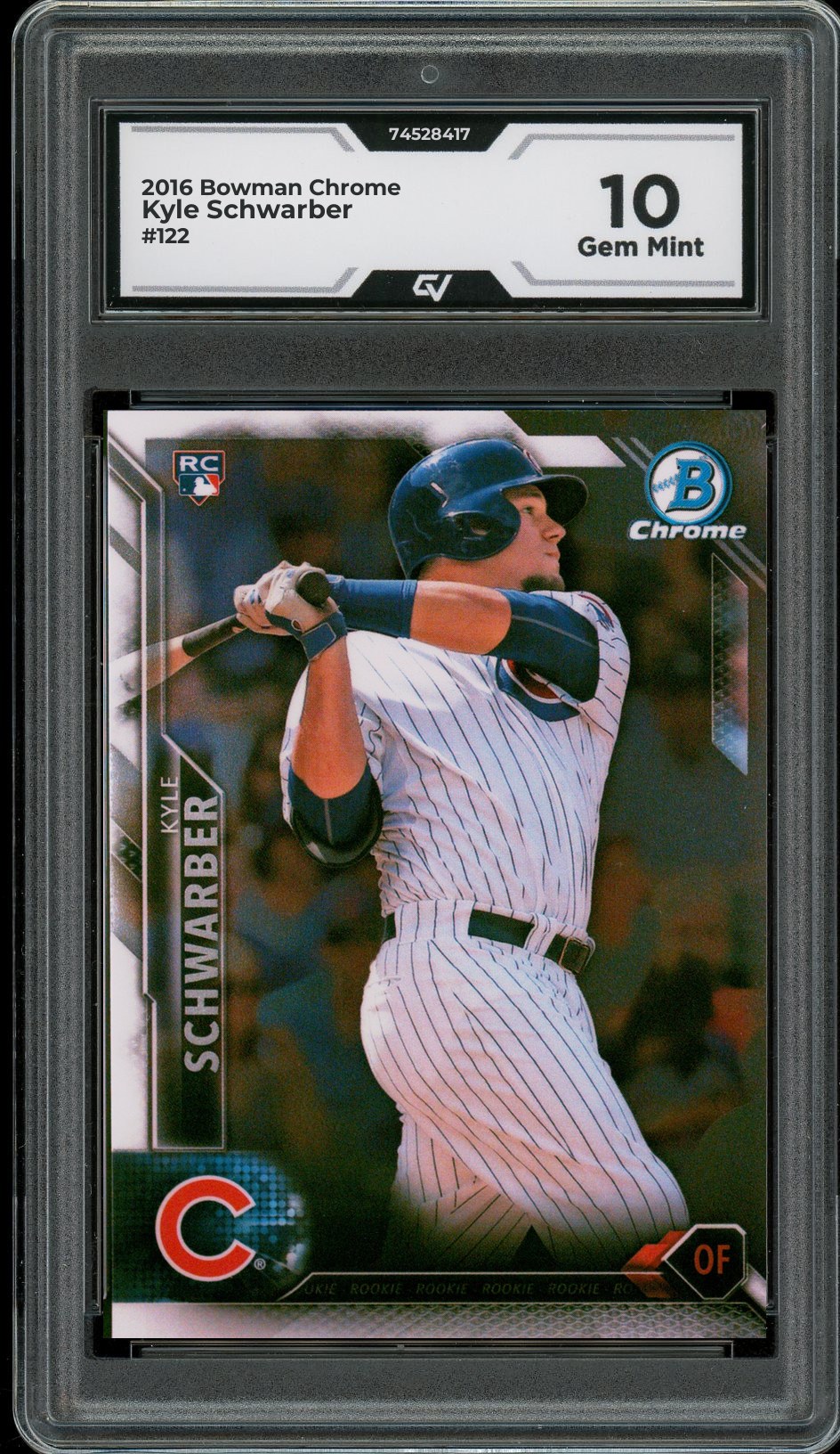 2016 Bowman Chrome #122 Kyle Schwarber Rookie Card RC Graded 10 Gem Mint - Front
