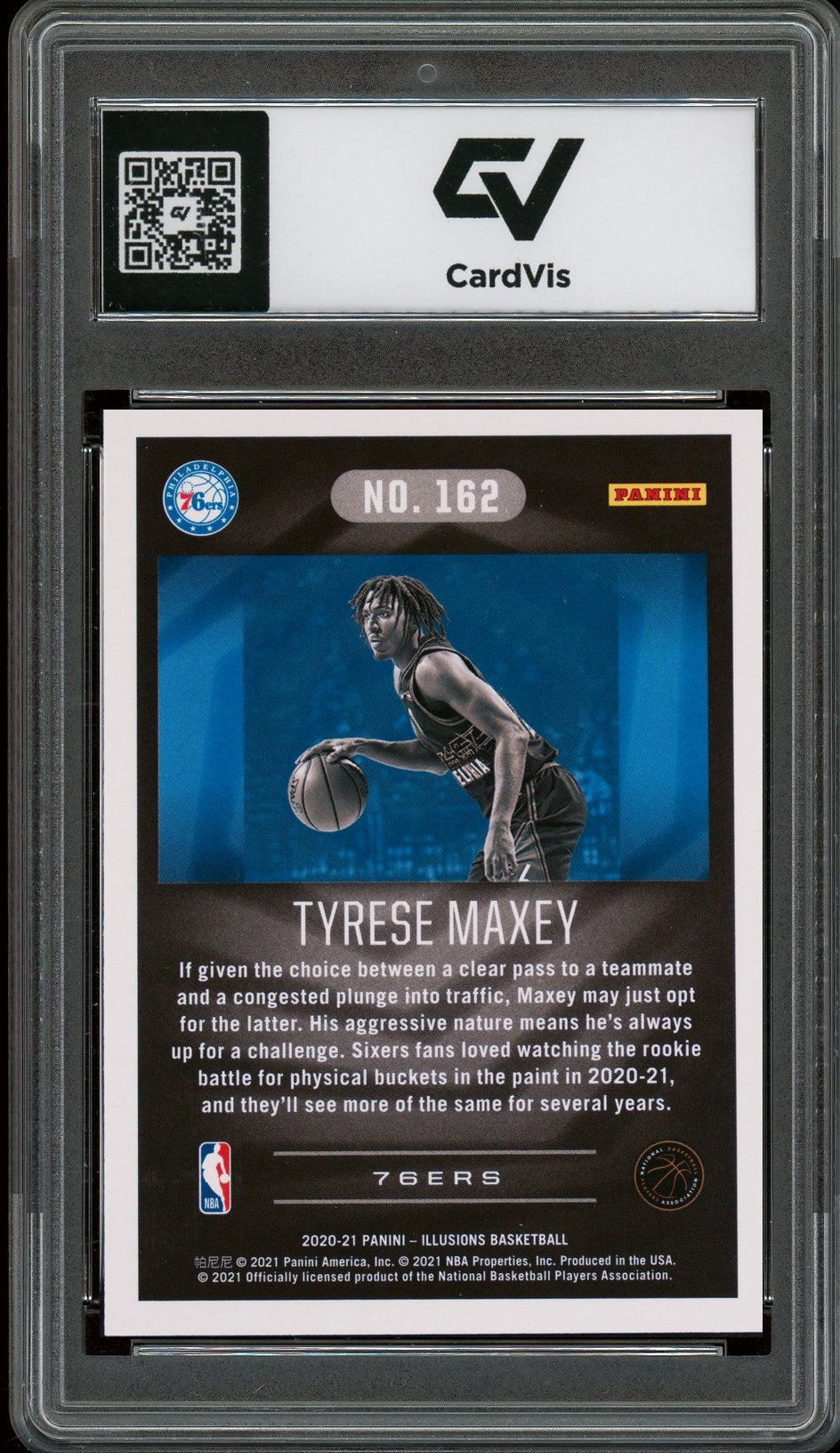 2020 Panini Illusions #162 Tyrese Maxey Rookie Card RC Graded 10 Gem Mint - Back