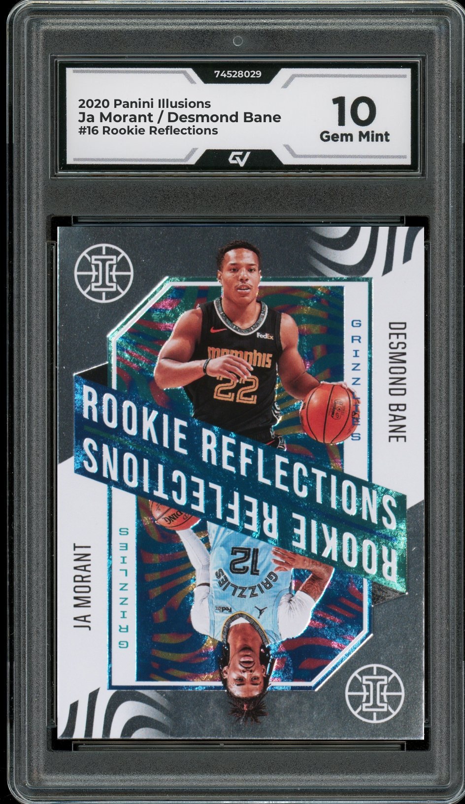 2020 Panini Illusions #16 Ja Morant / Desmond Bane Rookie Reflections Rookie Card RC Graded 10 Gem Mint - Front