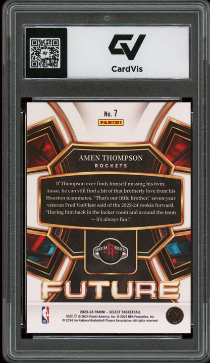 2023 Panini Select #7 Amen Thompson Future Rookie Card RC Graded 10 Gem Mint - Back
