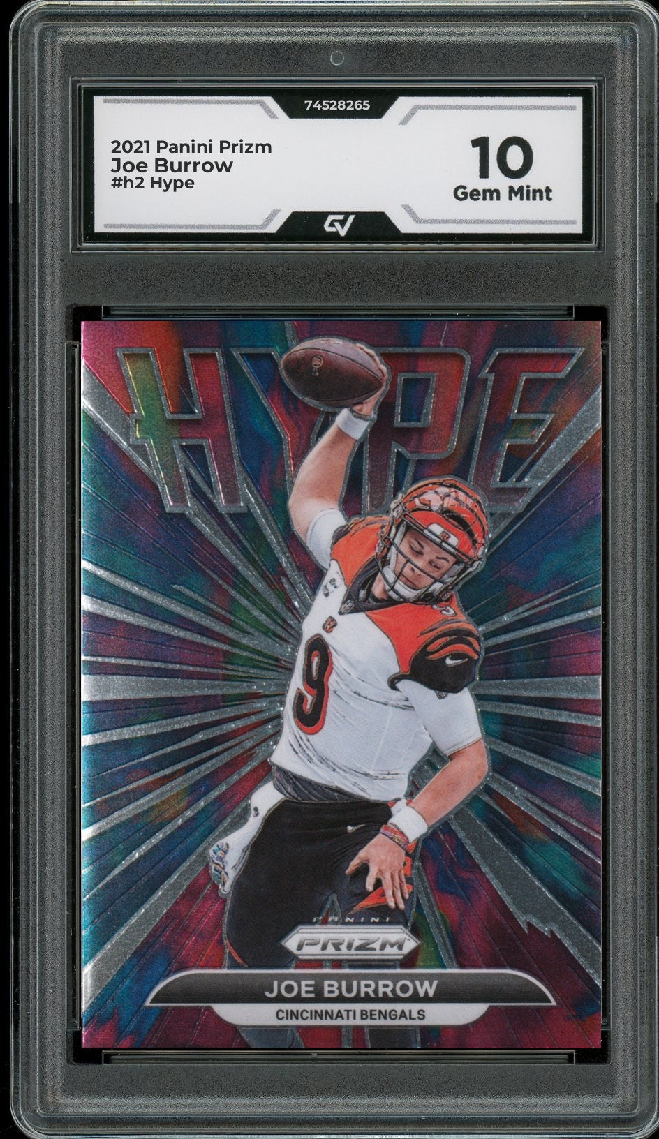 2021 Panini Prizm #h2 Joe Burrow Hype Graded 10 Gem Mint - Front