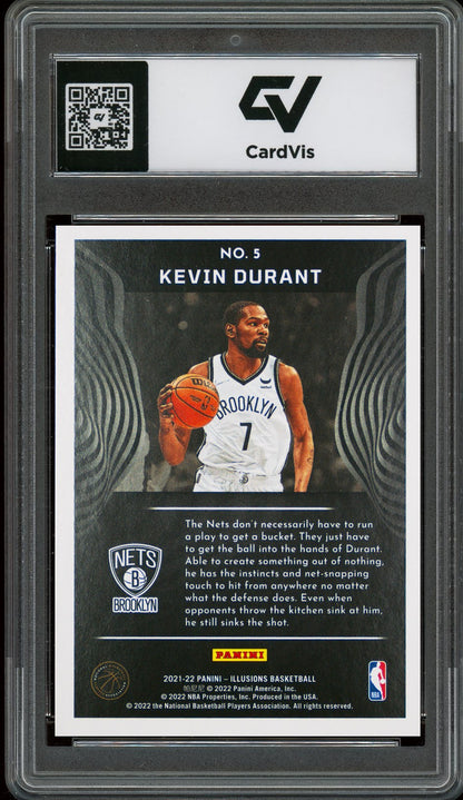 2021 Panini Illusions #5 Kevin Durant Graded 10 Gem Mint - Back