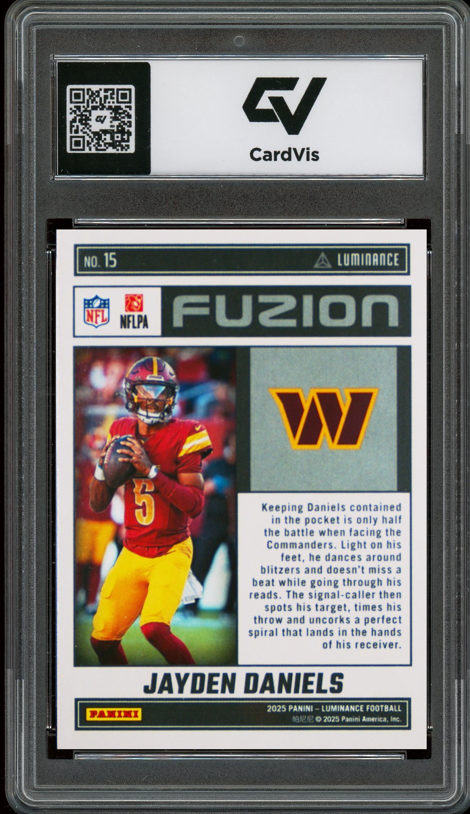 2025 Panini Luminance #15 Jayden Daniels Fuzion Graded 10 Gem Mint - Back