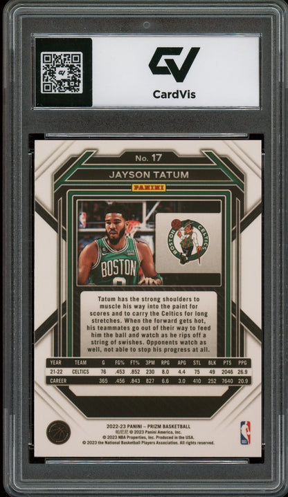 2022 Panini Prizm #17 Jayson Tatum Graded 10 Gem Mint - Back