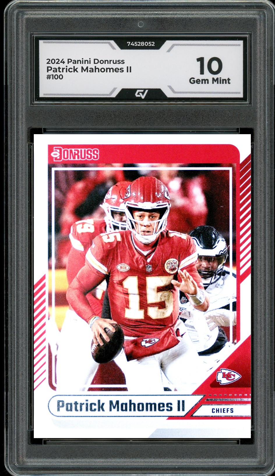 2024 Panini Donruss #100 Patrick Mahomes II Graded 10 Gem Mint - Front