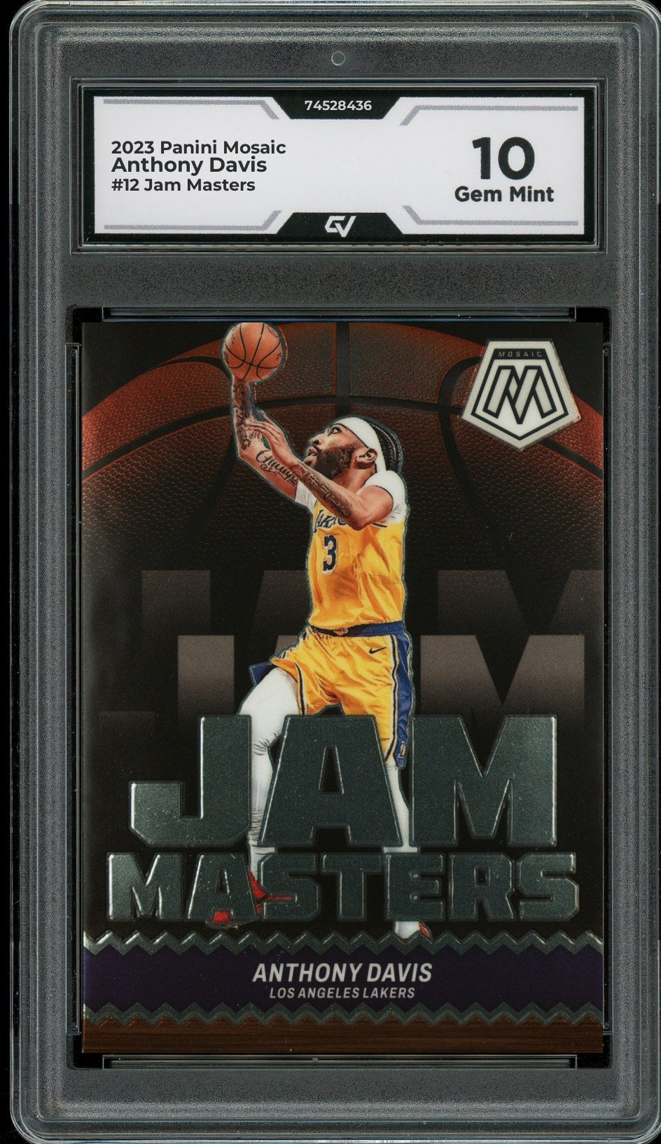 2023 Panini Mosaic #12 Anthony Davis Jam Masters Graded 10 Gem Mint - Front