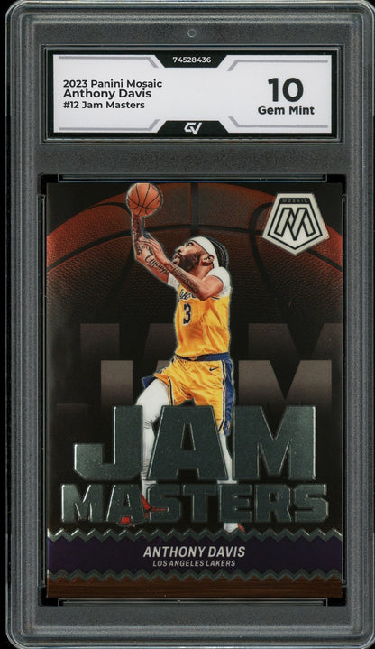 2023 Panini Mosaic #12 Anthony Davis Jam Masters Graded 10 Gem Mint - Front