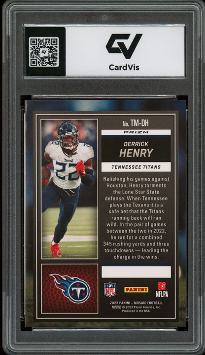 2023 Panini Mosaic #TM-DH Derrick Henry Touchdown Masters Green Graded 10 Gem Mint - Back