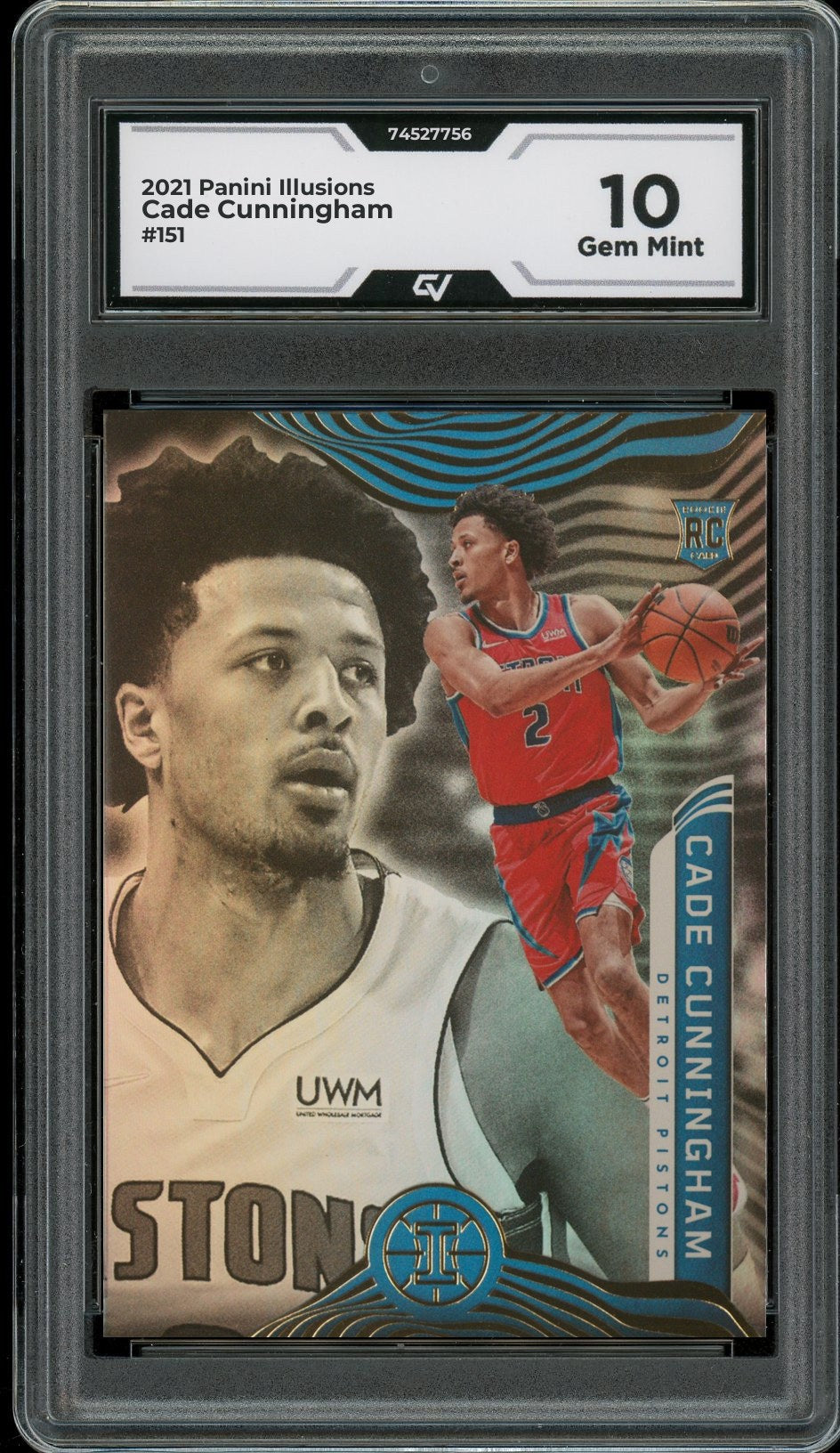 2021 Panini Illusions #151 Cade Cunningham Rookie Card RC Graded 10 Gem Mint - Front