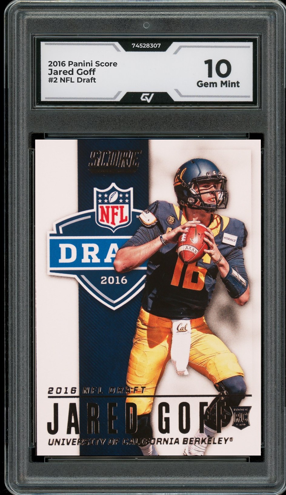 2016 Panini Score #2 Jared Goff NFL Draft Rookie Card RC Graded 10 Gem Mint - Front