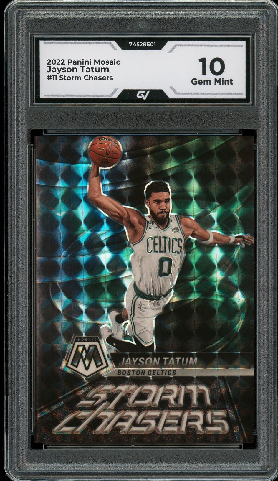 2022 Panini Mosaic #11 Jayson Tatum Storm Chasers Graded 10 Gem Mint - Front