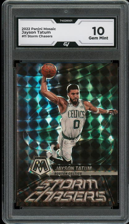 2022 Panini Mosaic #11 Jayson Tatum Storm Chasers Graded 10 Gem Mint - Front