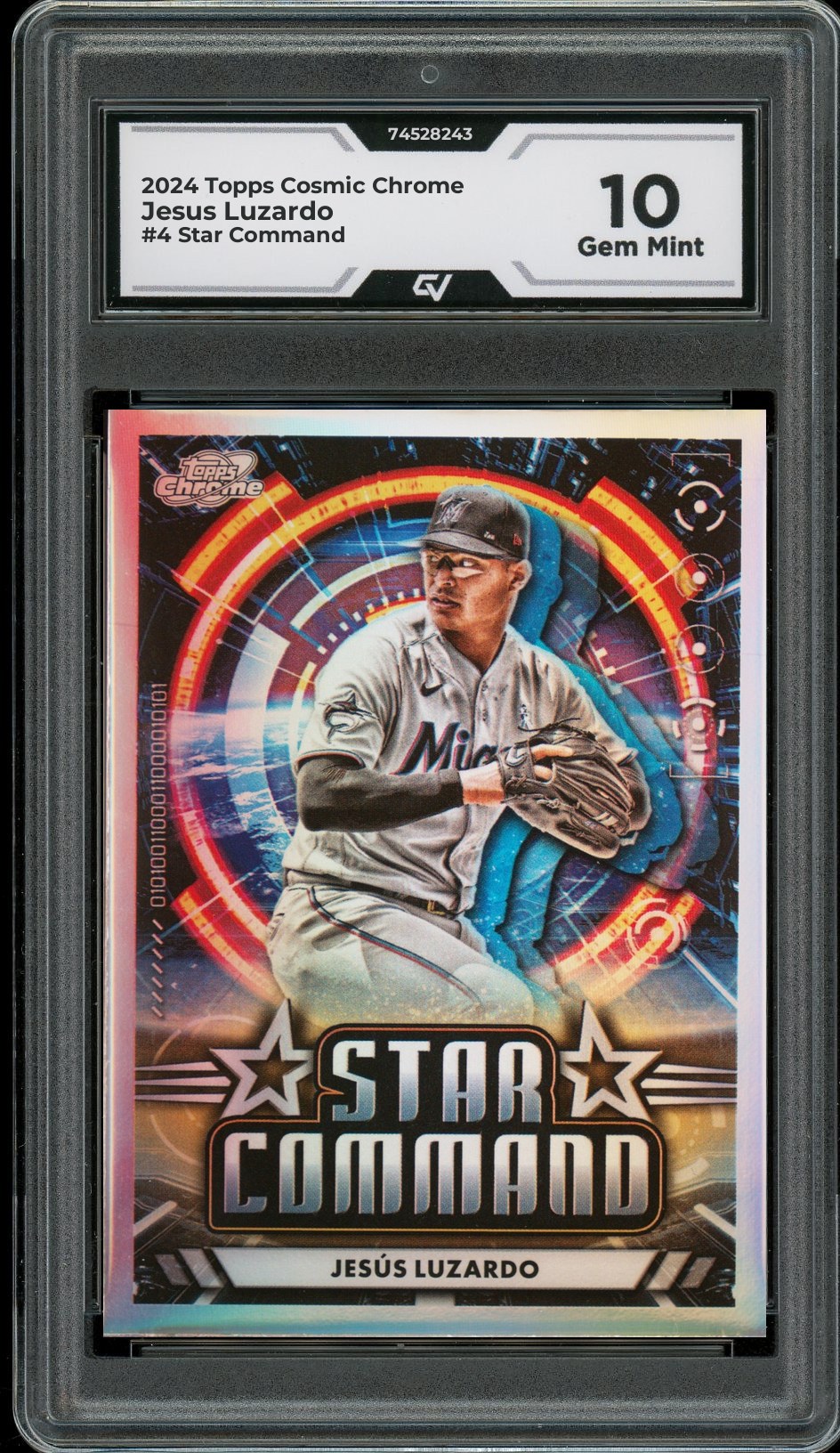 2024 Topps Cosmic Chrome #4 Jesus Luzardo Star Command Graded 10 Gem Mint - Front
